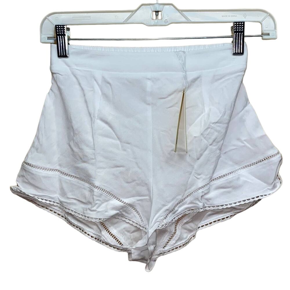 Naked Princess White Isabella High Waisted Shortie Shorts NWT Size Small